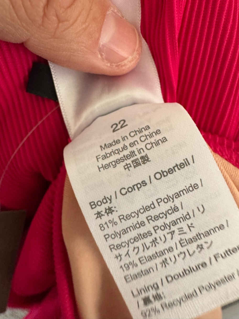 NWT J.Crew bright pink Ribbed one-strap one-piece swimsuit size 22 - Picture 4 of 6